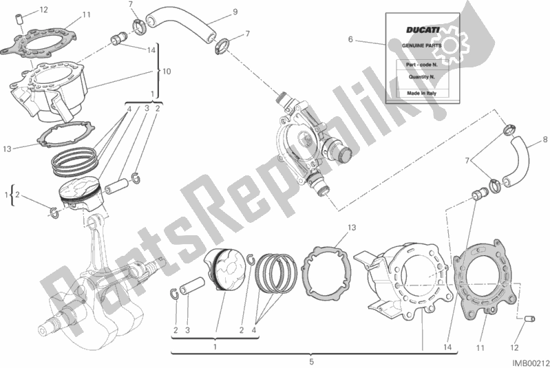 All parts for the Cylinders - Pistons of the Ducati Monster 821 Thailand 2015